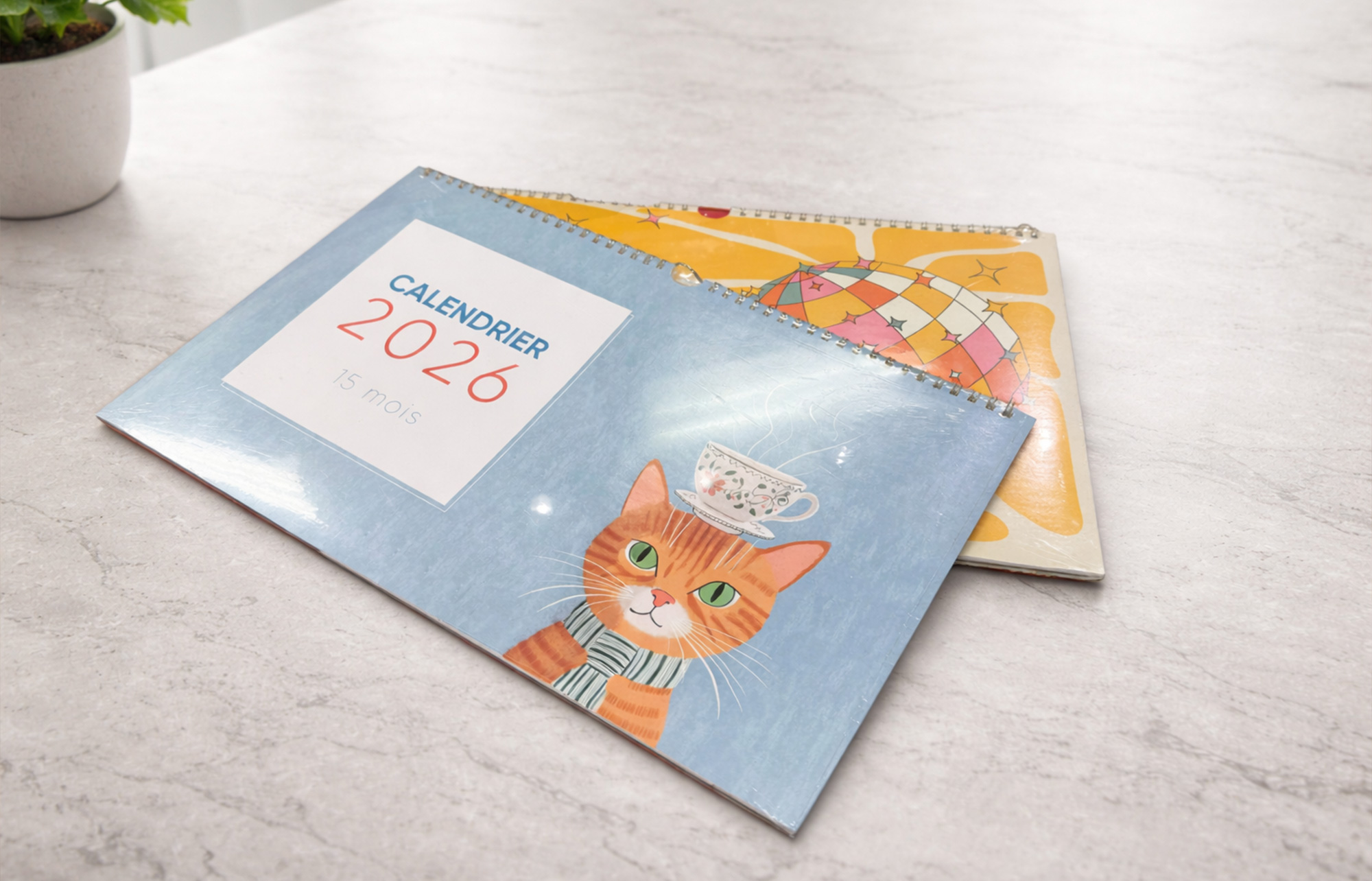 calendriers 15 mois, le calendrier chats a intégralement été créé par moi même avec l'aide de Midjourney